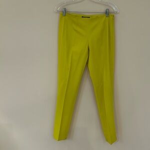 Theory yellow cotton/rayon/spandex pants